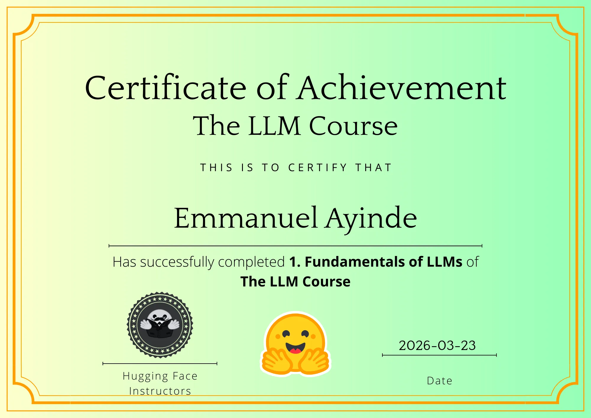LLM Fundamentals certification